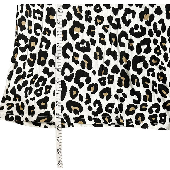LOFT Outlet White Cheetah Print Long Sleeve T-Shirt Womens Size M - Picture 6 of 7